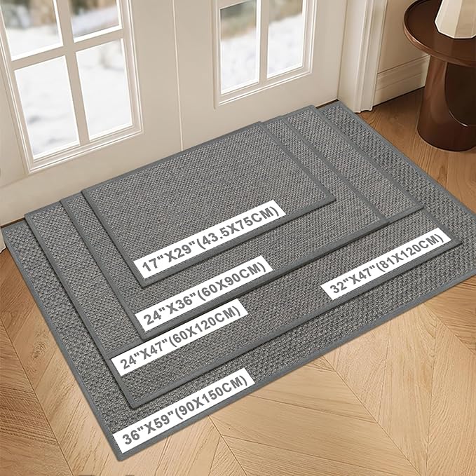 LEKEEPGO Door Mat 36"x59", Non Slip Door Mat Indoor Entrance, Rubber Backing - Image 2
