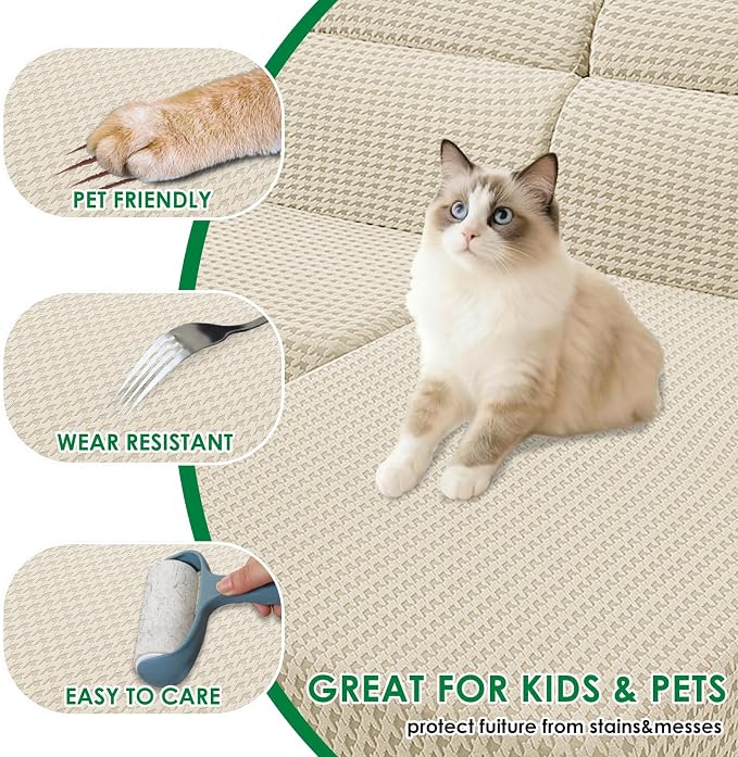 MAXIJIN Couch Cushion Covers for Sectional Sofa, Stretch Sofa Cushion Cover - Image 5