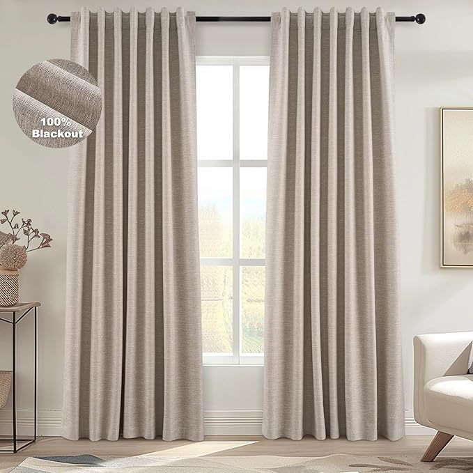 Topfinel Extra Long Custom 102 Inch Curtains, 100% Blackout Curtains Drapery by Topfinel