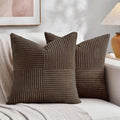 Fancy Homi 2 Packs Dark Brown Decorative Throw Pillow Covers 16x16 Inch by Fancy+Homi
