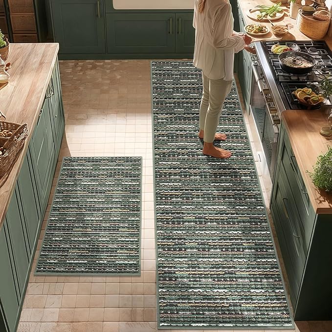 Kitchen Rugs Sets of 2-Non Slip Kitchen Mats by BSICPRO