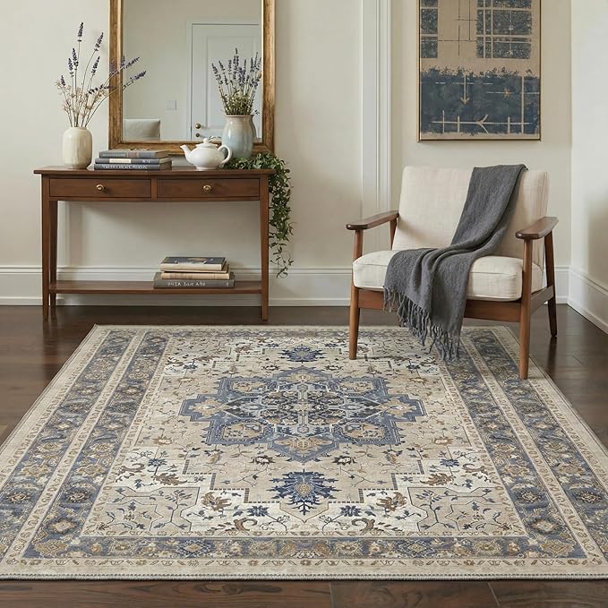 GENIMO 5x7 Area Rugs for Living Room, Machine Washable Rug, Non Slip Indoor - Image 3