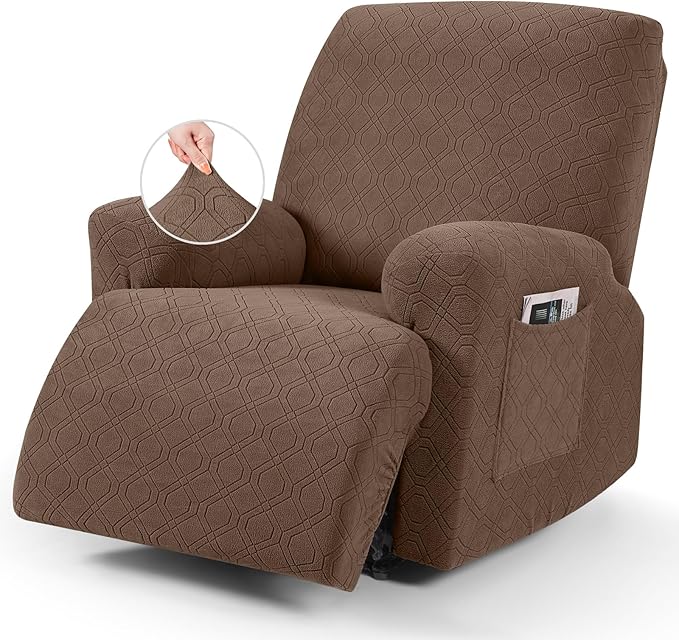 VANSOFY Oversized Recliner Chair Cover, 4-Pieces Stretch Recliner Covers by VANSOFYFURNITURECOVERS