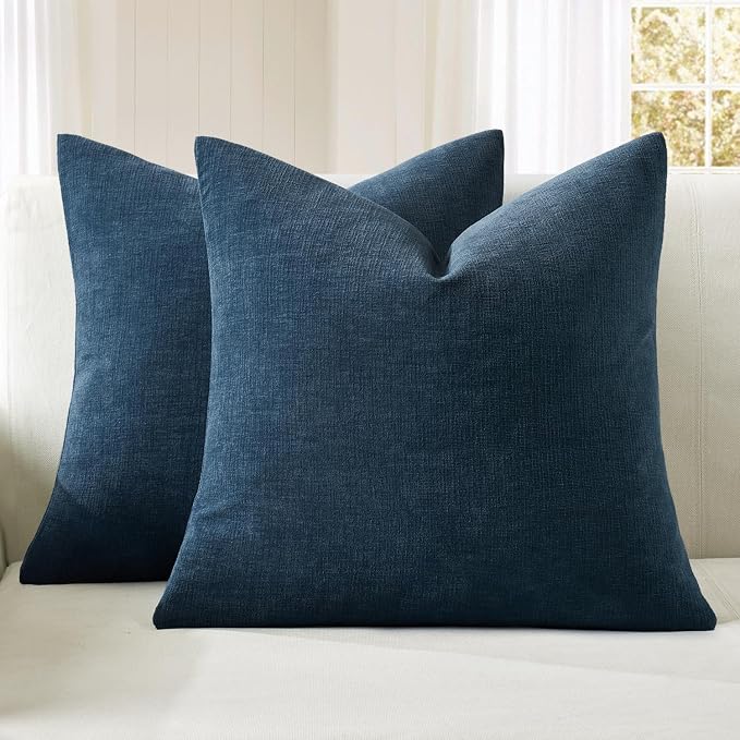 MIULEE Dark Blue Couch Pillow Covers 18x18 Inch by MIULEE
