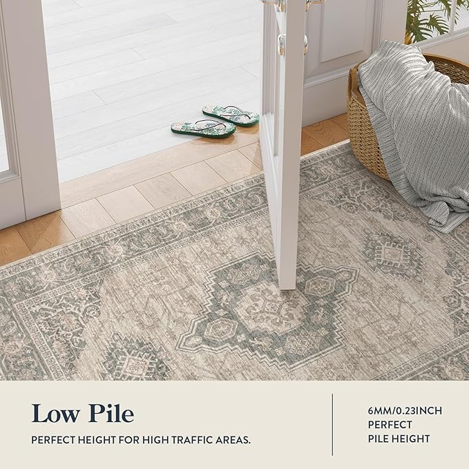 Lahome Oriental Washable Area Rug, 3x5 Soft Rugs - Image 5