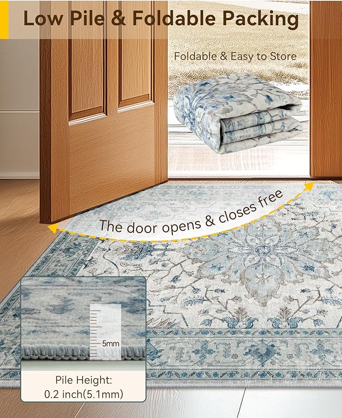 Area Rugs 2'6''x14' Runner Rug Non Slip Washable - Image 4