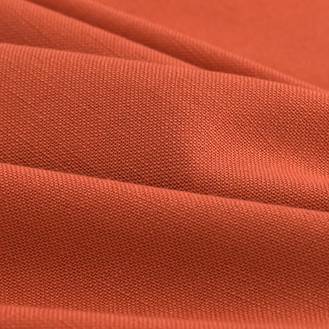 Nanspring Bright Orange Linen Blend Light Filtering Back Tab Curtains 96 Inches - Image 5