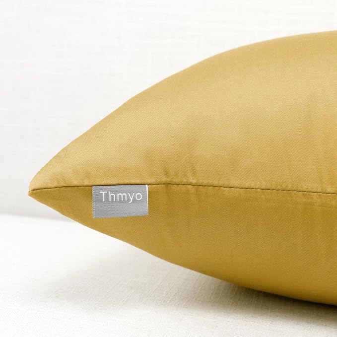 Thmyo 4-Pack 100% Cotton Comfortable Solid Decorative Throw Pillow Case Square - Image 8