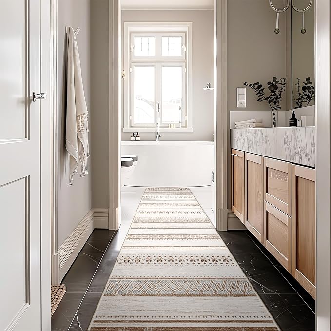 BESTSWEETIE 2x8 Area Rugs for Living Room Washable Moroccan Farmhouse Neutral - Image 9
