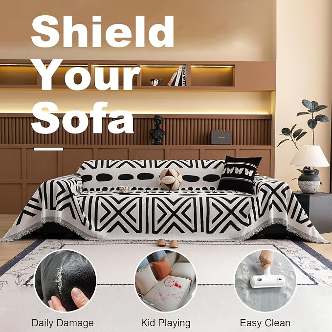 VClife Bohemian Couch Cover Western Aztec Sofa Cover - Image 3