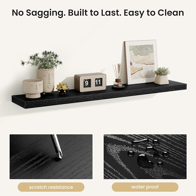 Fun Memories Floating Shelves for Wall, Rustic Wood Wall Mounted Shelves for - Image 4