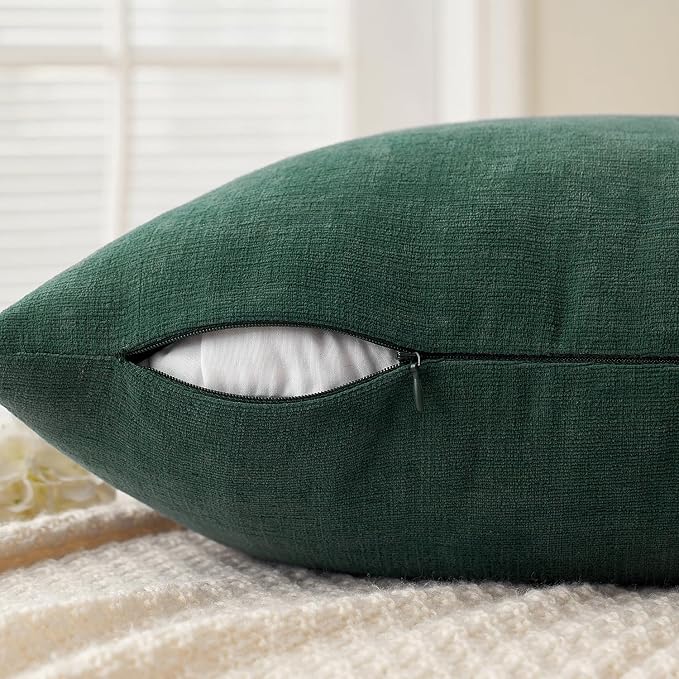 MIULEE Dark Green Couch Pillow Covers 18x18 Inch - Image 3