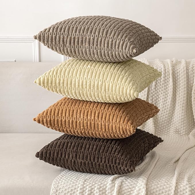 MIULEE Pack of 2 Corduroy Decorative Lumbar Throw Pillow Covers 20x12 Inch Soft - Image 4