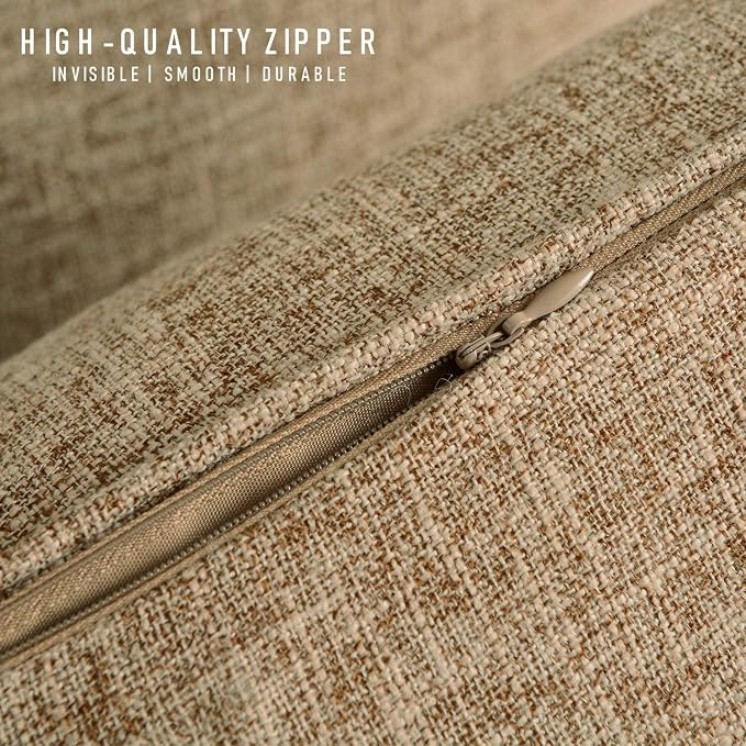 HPUK Pack of 2 Tan Throw Pillow Covers, 18x18 inch Accent Throw Pillows - Image 4