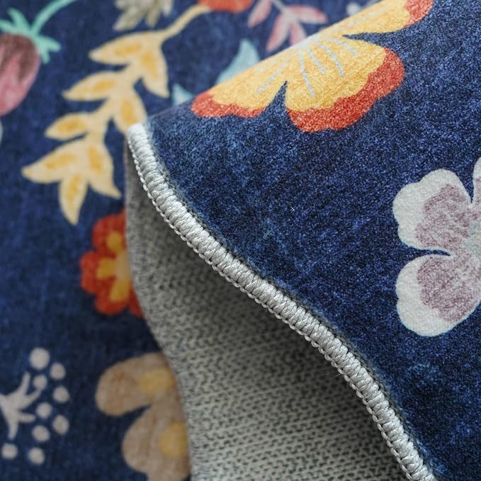 Washable Non-Slip Runner Rug 2x8: Water-Resistant Floral Kitchen Rug Indoor Low - Image 3