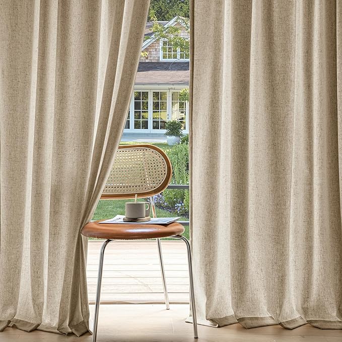 MIULEE Non-See-Through Privacy Linen Curtains 2 Panels, Light Filtering Window by MIULEE