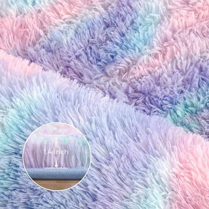 Litanika 3x5 Fluffy Shag Faux Fur Area Rug - Image 5