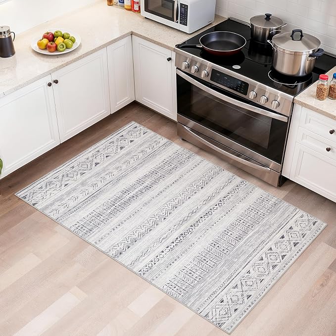cotiled 3x5 Area Rug Living Room: Washable Boho Rugs - Image 3