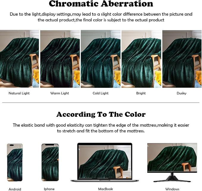 NEWCOSPLAY Super Soft Throw Blanket Forest Green Premium Silky Flannel Fleece - Image 6