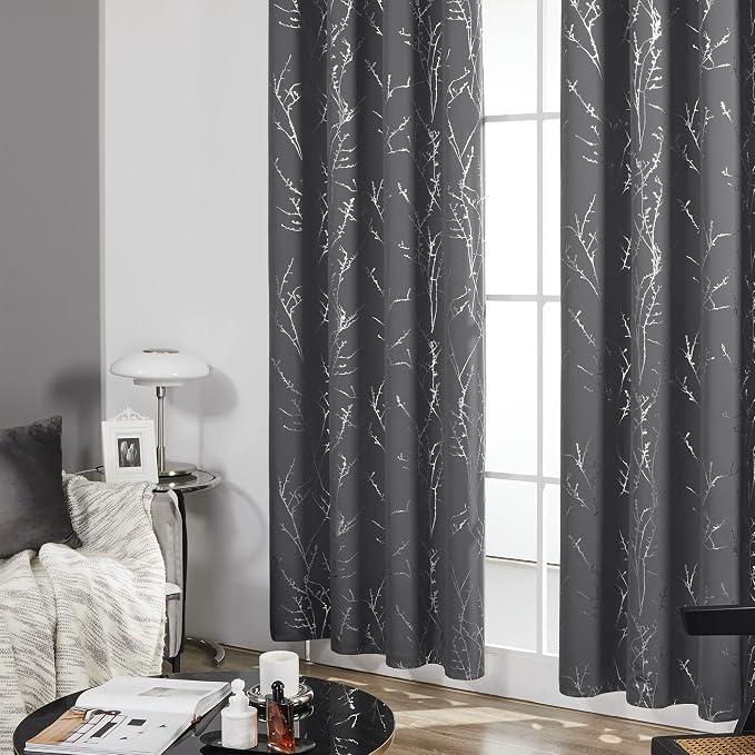 Deconovo Blackout Curtains Grey, Thermal Insulated Soundproof Drapes, 42 x 54 - Image 5