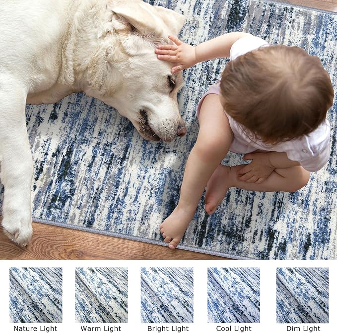 Lansny Modern Abstract Runner Rug 2x5 - Image 3