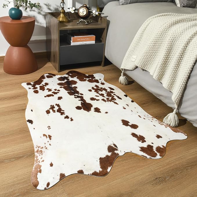 Easycozy Faux Cowhide Cow Print Rug: 3 x 4 Western Decor Faux Cowhide, - Image 6