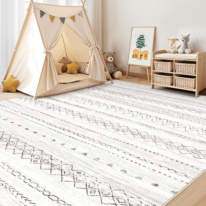 cotiled 7x9 Area Rug Living Room: Washable Boho Rugs - Image 7