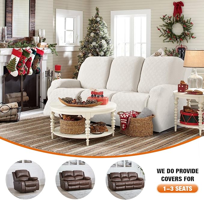 VANSOFY Recliner Cover, 3-Pieces Stretch Reclining Couch Covers - Image 3