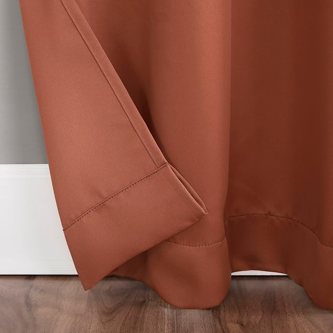 Sun Zero Easton Energy Saving Blackout Grommet Curtain Panel, Terracotta Orange - Image 4