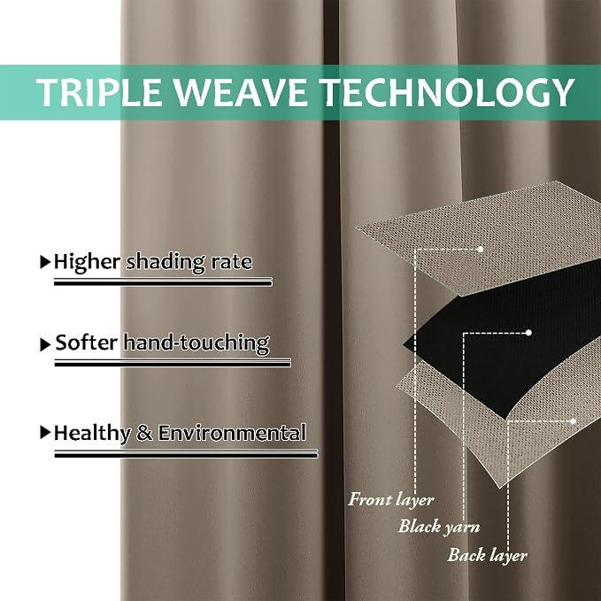 NICETOWN Total Shade Curtains and Draperies, Heavy-Duty Full Light Shading - Image 6