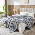 NEWCOSPLAY Super Soft King Blanket Grey Premium Silky Flannel Fleece Leaves by NEWCOSPLAY