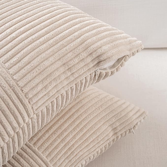 Fancy Homi 2 Packs Tan Lumbar Decorative Throw Pillow Covers 20x28 Inch - Image 4