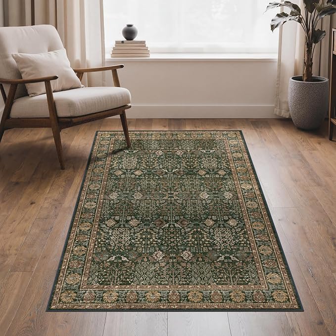 Bavni Washable Rugs 3x5-Machine Washable Rug Lightweight Low Pile, Vintage - Image 4