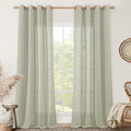 LAMIT Linen Curtains for Living Room 84 Inch Length, Bronze Grommet Light by LAMIT