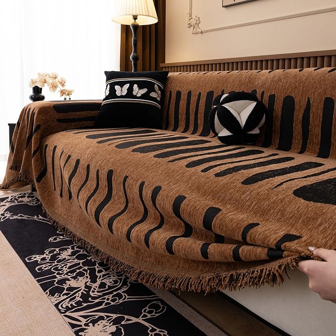 VClife Aztec Couch Cover for Sofa, Thick Plush Jacquard Couch Cover for - Image 4