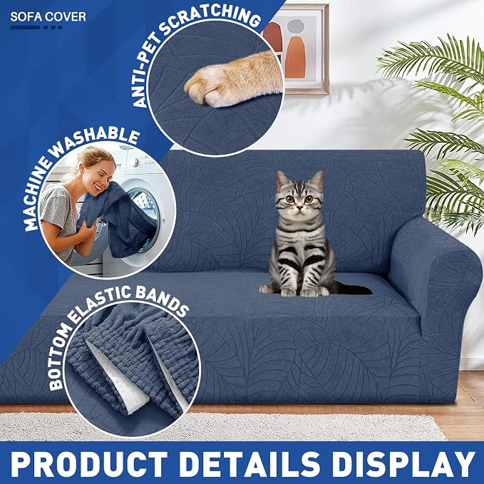 YEMYHOM Couch Cover Latest Jacquard Design High Stretch Sofa Covers - Image 4