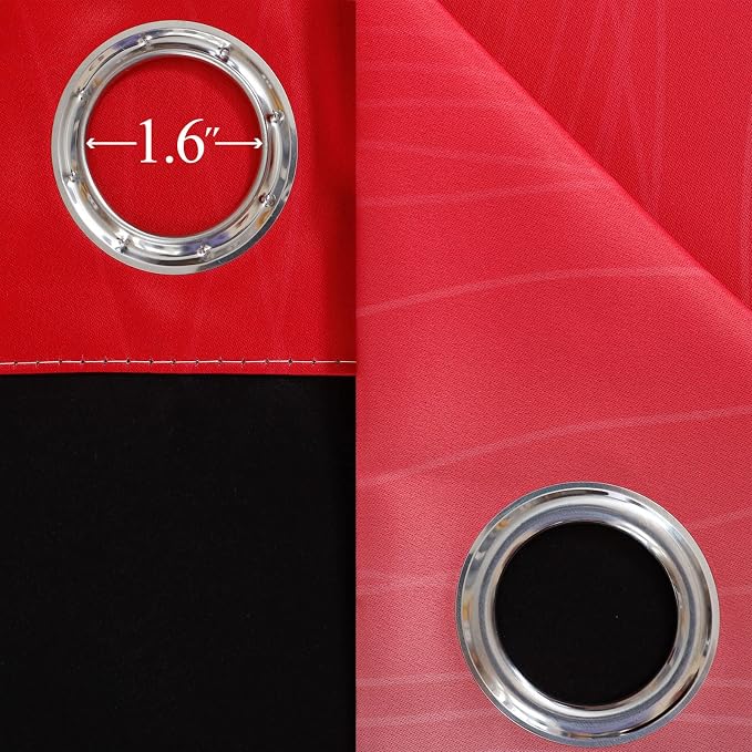 Ombre Red and Black Curtains 96 Inches Long, Total Blackout Curtains - Image 7
