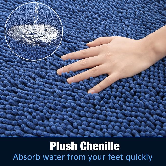 LOCHAS Luxury Bathroom Rug Shaggy Bath Mat 24 x 36 Inch, Washable Non Slip Bath - Image 4