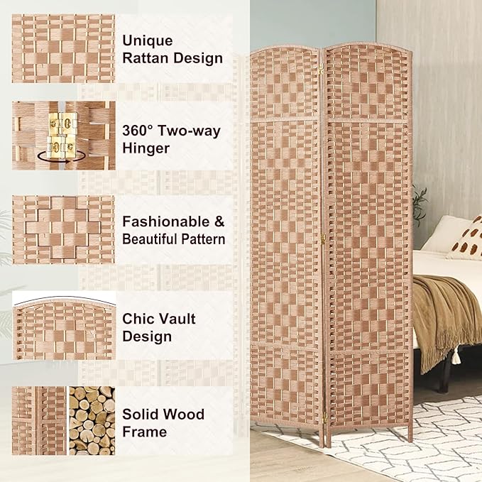 Rose Home Fashion 6 ft Tall Room Divider, Room Dividers and Folding Privacy - Image 5