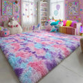 Amdrebio Hot Pink Rainbow Area Rug by Amdrebio