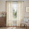 jinchan Linen Floral Curtains 84 Inch Farmhouse Country Flower Drapes Rustic by JINCHAN