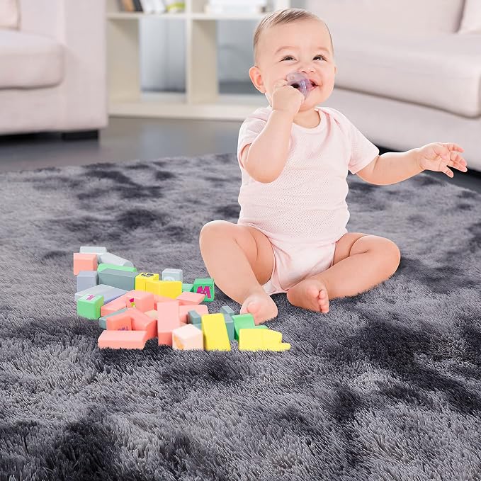 CAROMIO Extra Large 8' x 10' Fluffy Area Rug - Image 2