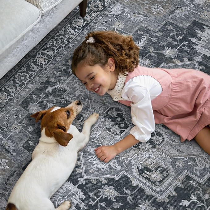 GENIMO 2'6''x10 Runner Rugs for Hallway, Machine Washable Non Slip Vintage Rugs - Image 7
