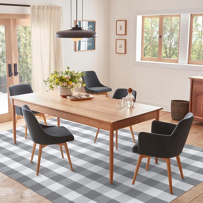 IOHOUZE Buffalo Plaid Rug 5x7 Ft Indoor Outdoor Rug, Washable Rugs - Image 3