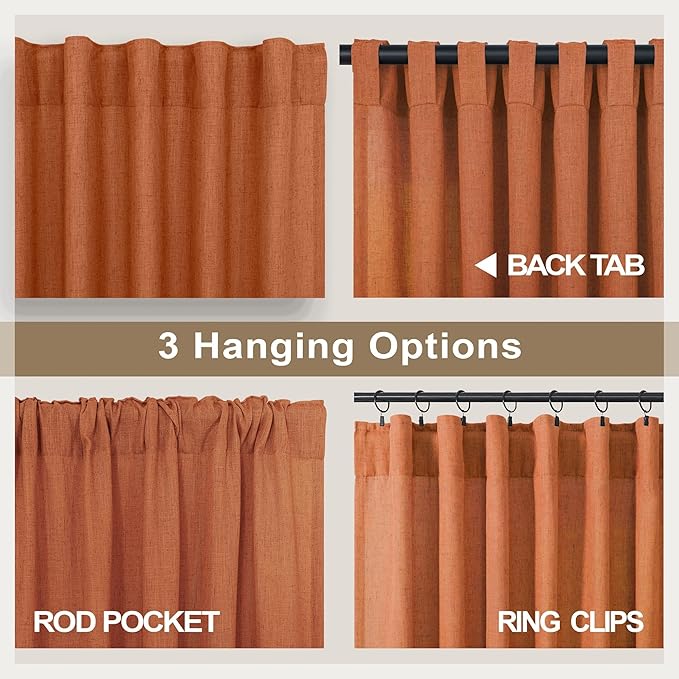 Burnt Orange Curtains 90 Inches Long - Image 4