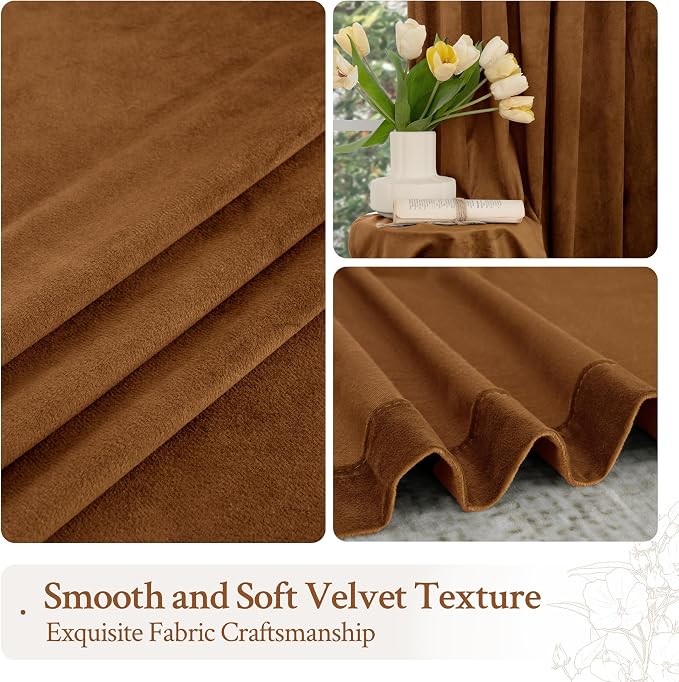LAMIT Golden Brown Velvet Curtains - Image 7