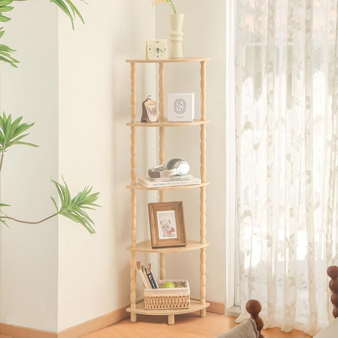 MaxSmeo Corner Shelf, 5-Tier Corner Bookshelf - Image 7