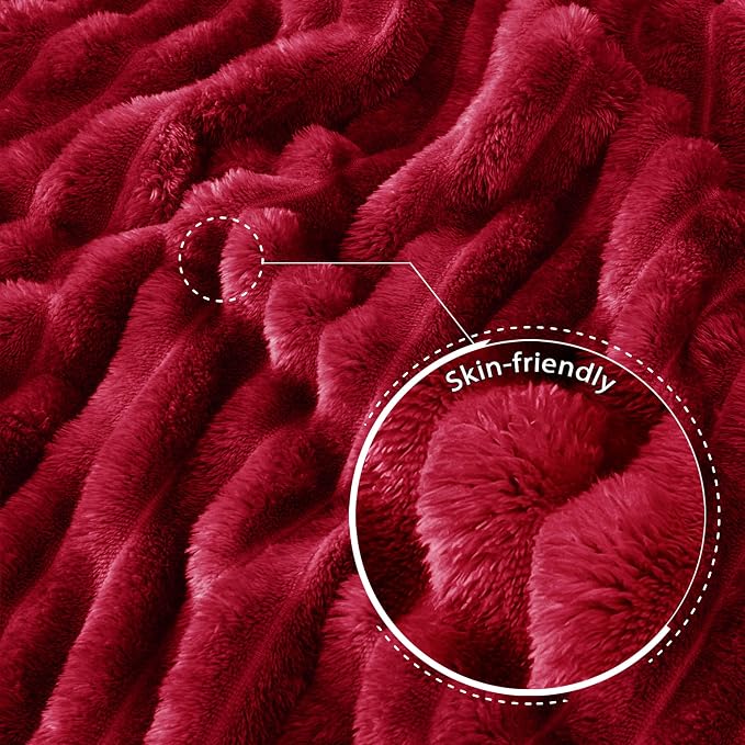 Exclusivo Mezcla King Size Flannel Fleece Blanket, Super Soft Striped Jacquard - Image 5