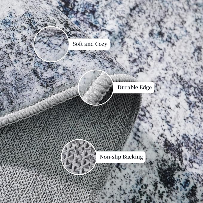 4 Square Area Rug: Washable Low Pile Carpet - Image 4