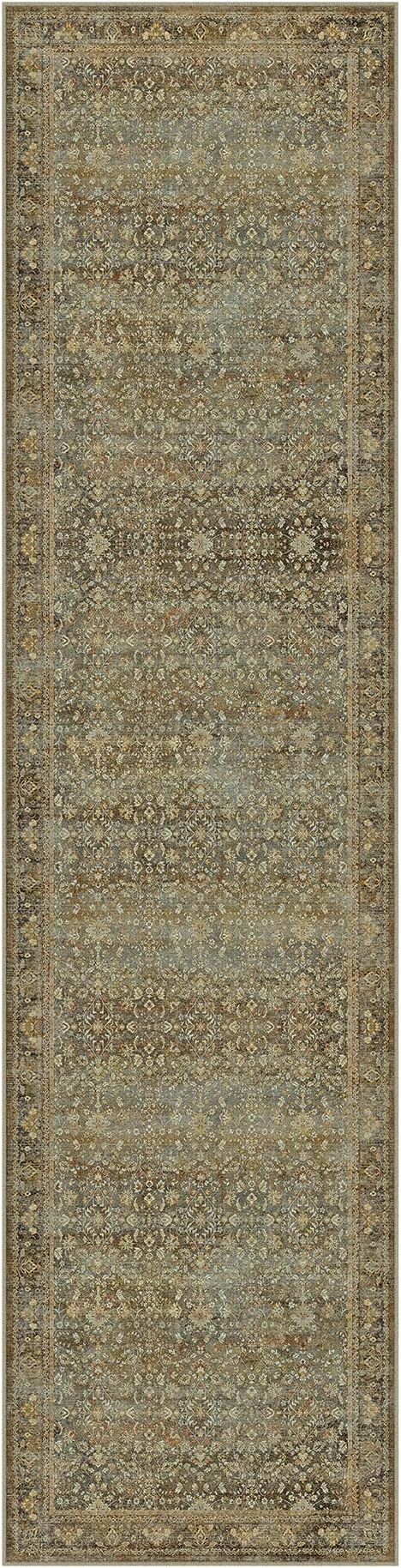 PureCozy Runner Rug 2x8 Brown Hallway Washable Kitchen Vintage Carpet Non Slip - Image 7